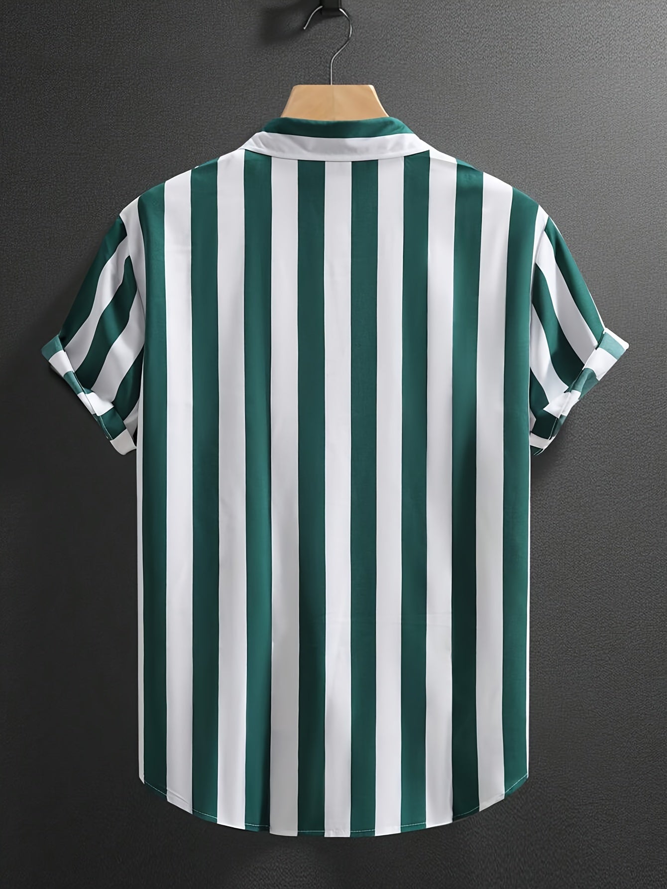 Men's Casual Striped Button-Up Shirt Polyester Spring Fall Outdoor