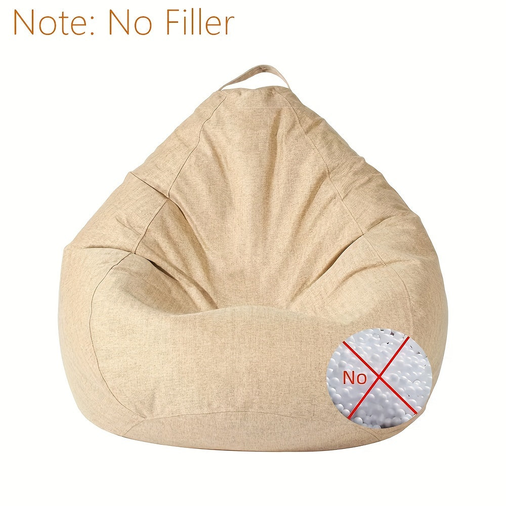 Art Deco Linen Bean Bag Chair Cover with Handles Soft Durable Fabric for Living Room