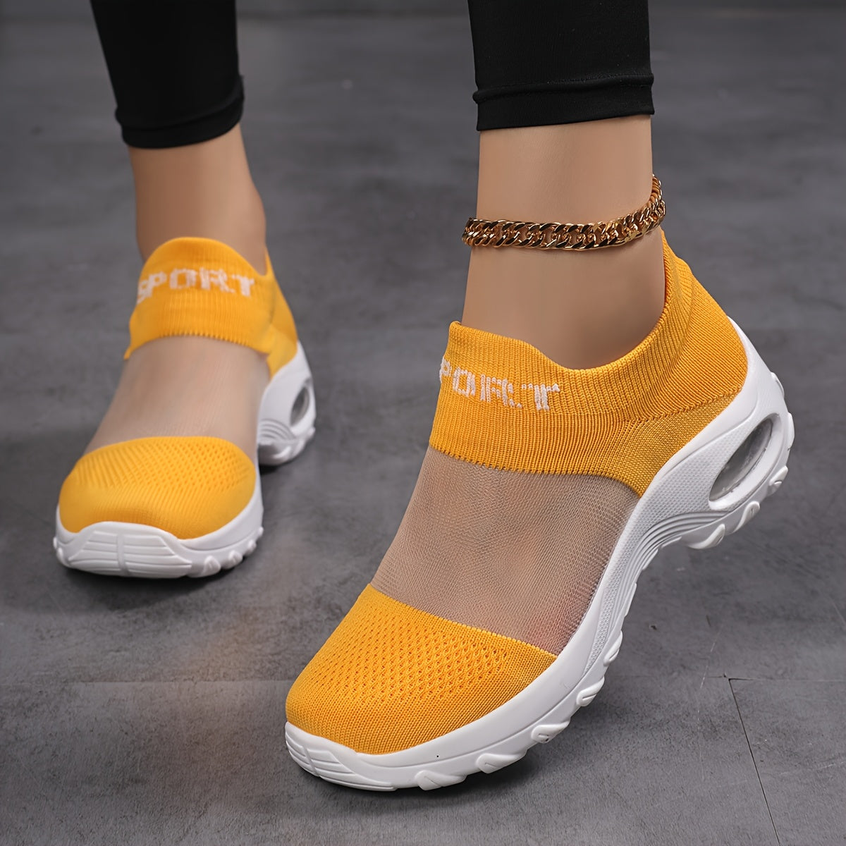 Women's Platform Slip-On Sandals with Cushioned Sole White Casual Shoes