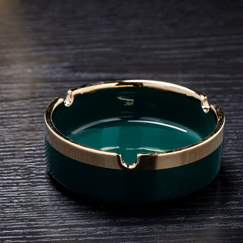 Mini Ceramic Ashtray Odorless Round Portable White Black Green