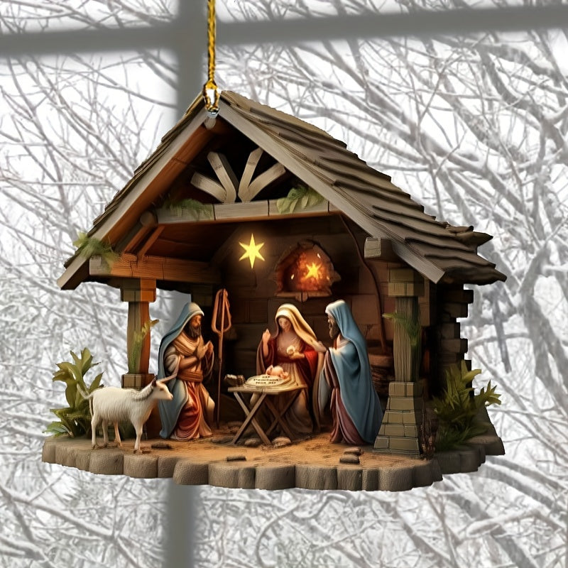 7 Christmas Scenes Wooden Yard Decor, Easy to Install, Family and Holiday Gift