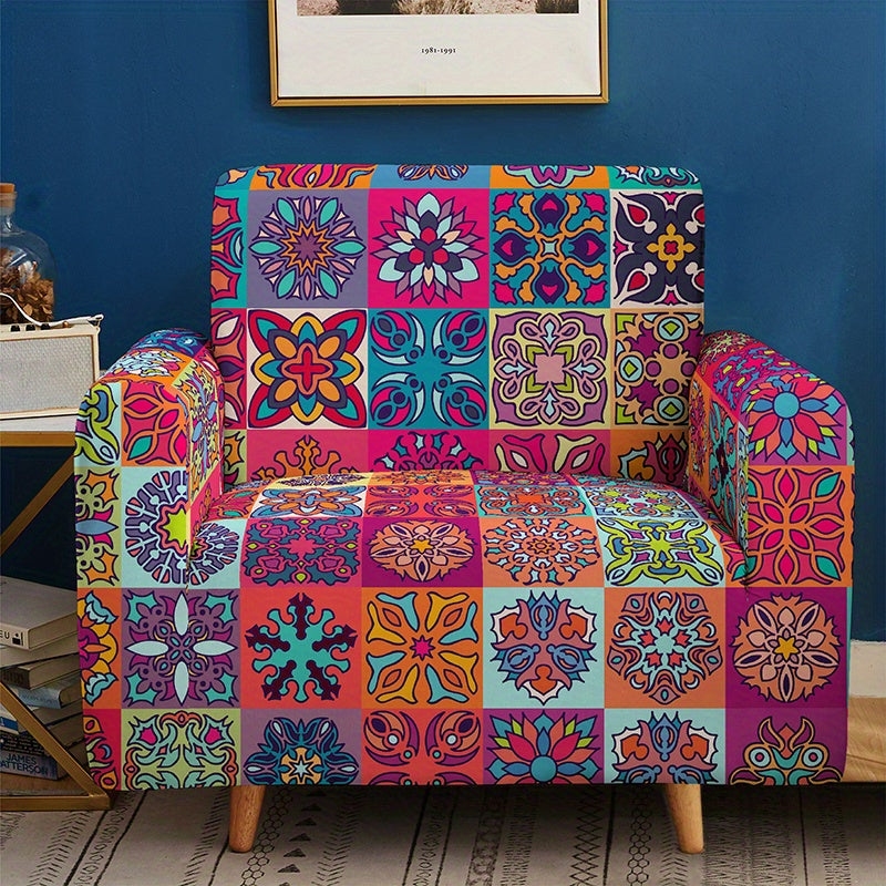 Bohemian Milk Printed Sofa Slipcover for Living Room Bedroom Office Non-Slip
