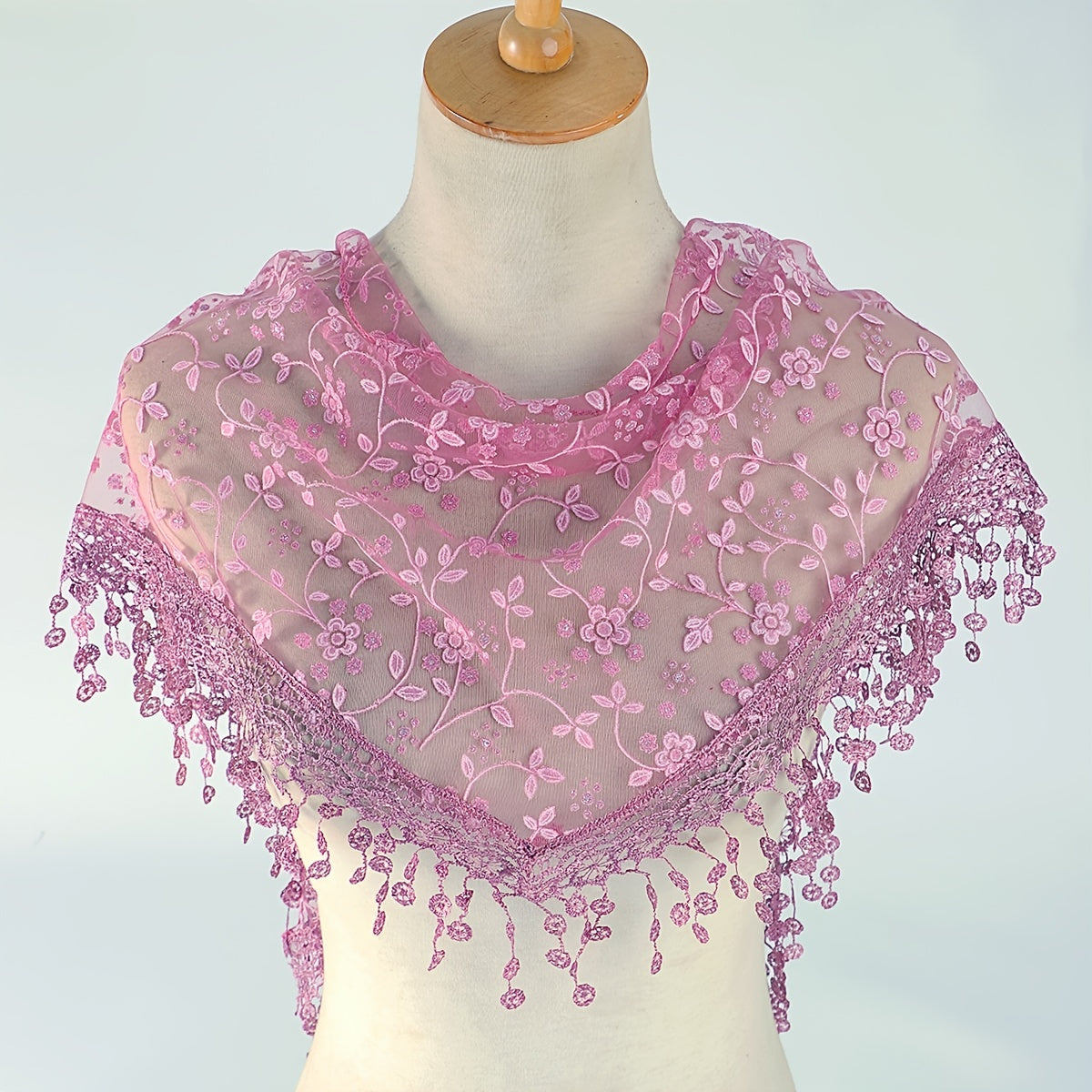 Women's Lace Triangle Veil and Scarf Set for Church Chapel Mantilla Style