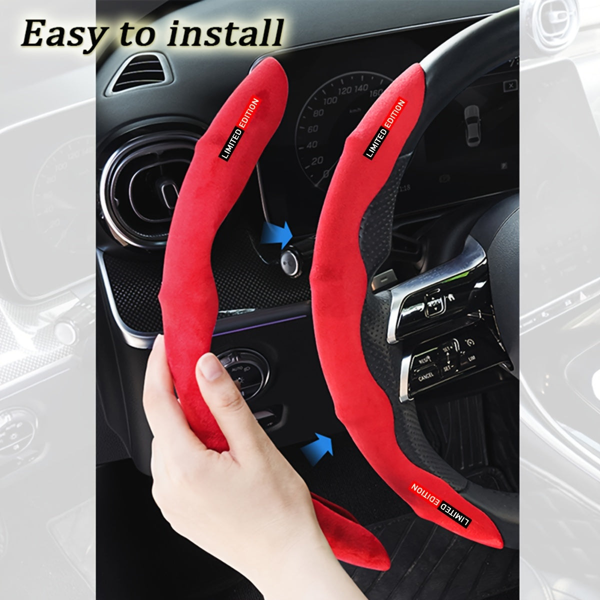 Premium Breathable Anti-Slip Segmented Steering Wheel Cover for Cars