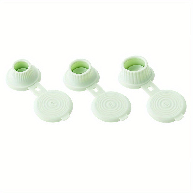 3pcs Leak-Proof Inverted Bottle Caps with Golden Accents for Shampoo and Detergent Bottles