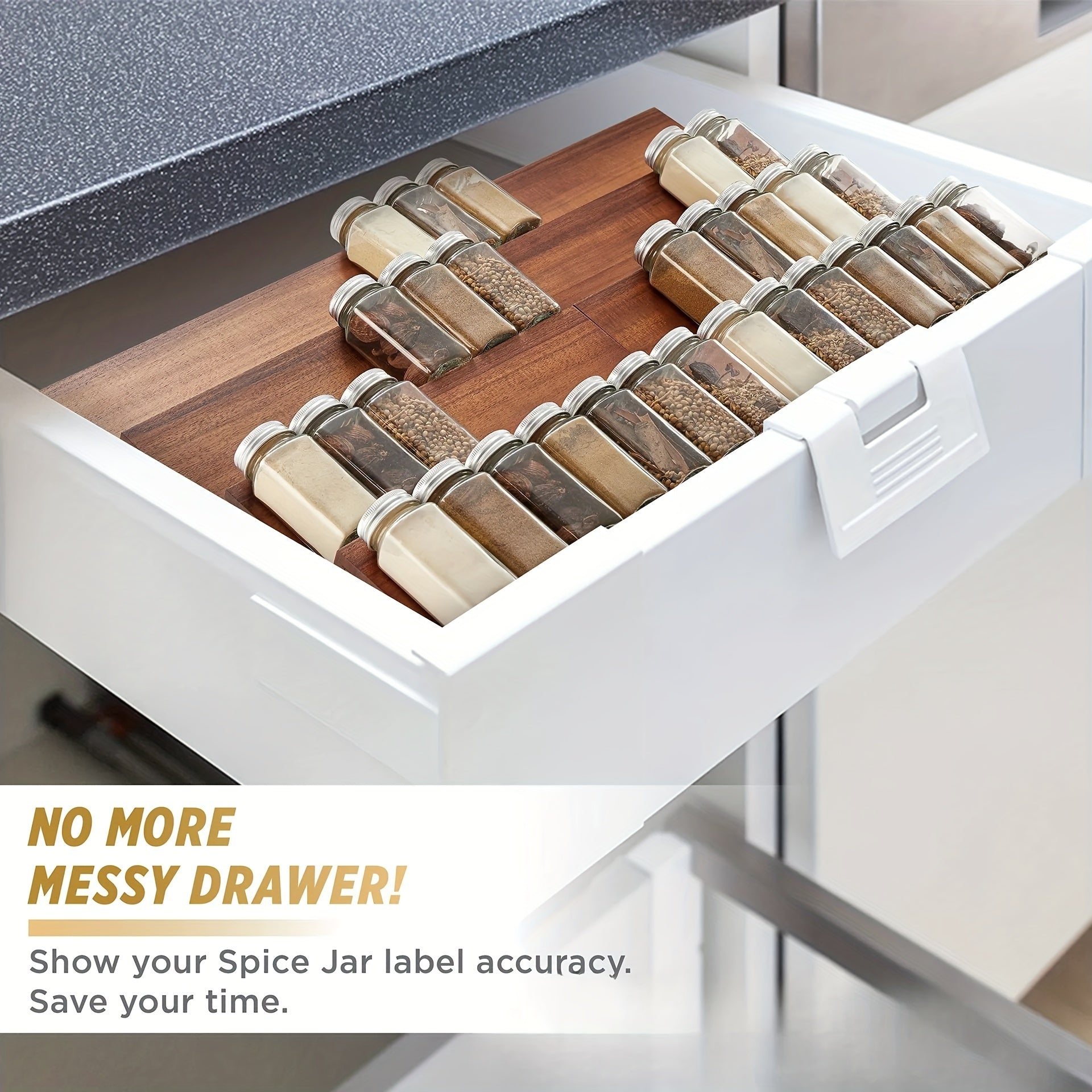 Bamboo Spice Rack Wall-Mounted 4-Tier Kitchen Organizer for Herbs and Seasonings