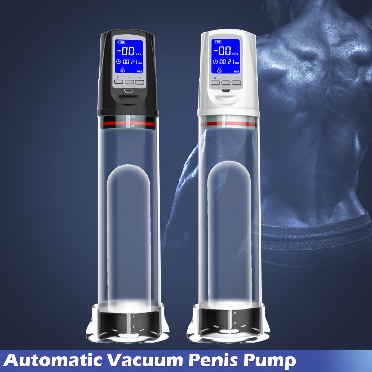 Men Electric Penis Pump with 4 Suction Modes LED Display and Rechargeable Battery