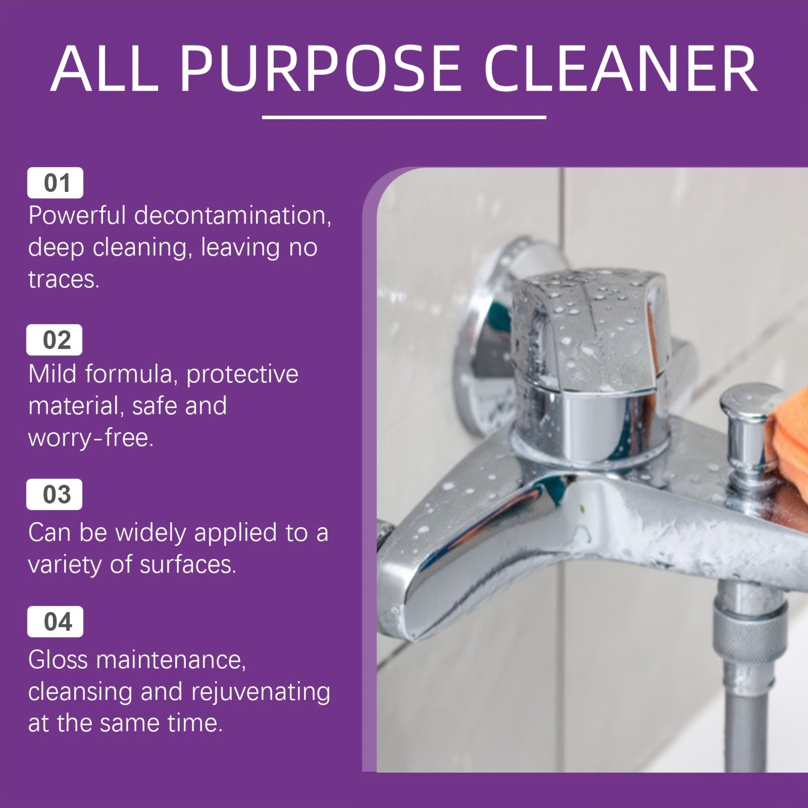 Barcha maqsadlar uchun oshxona tozalash spreyi, natriy bikarbonat dog'larni olib tashlovchi