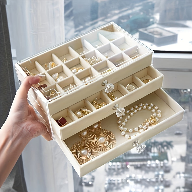 Acrylic Jewelry Storage Box for Rings Earrings and Necklaces Organizer