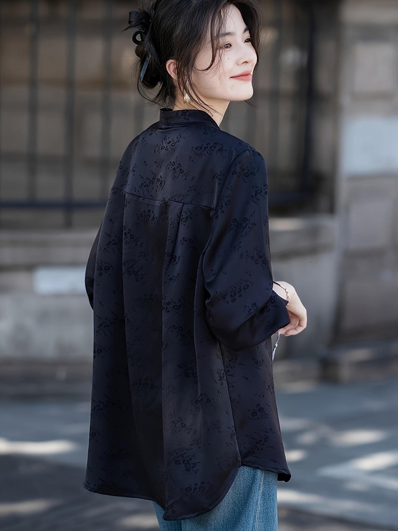 Women’s Vintage Button Shirt Autumn 2025 Modern Chinese Style, Casual Top