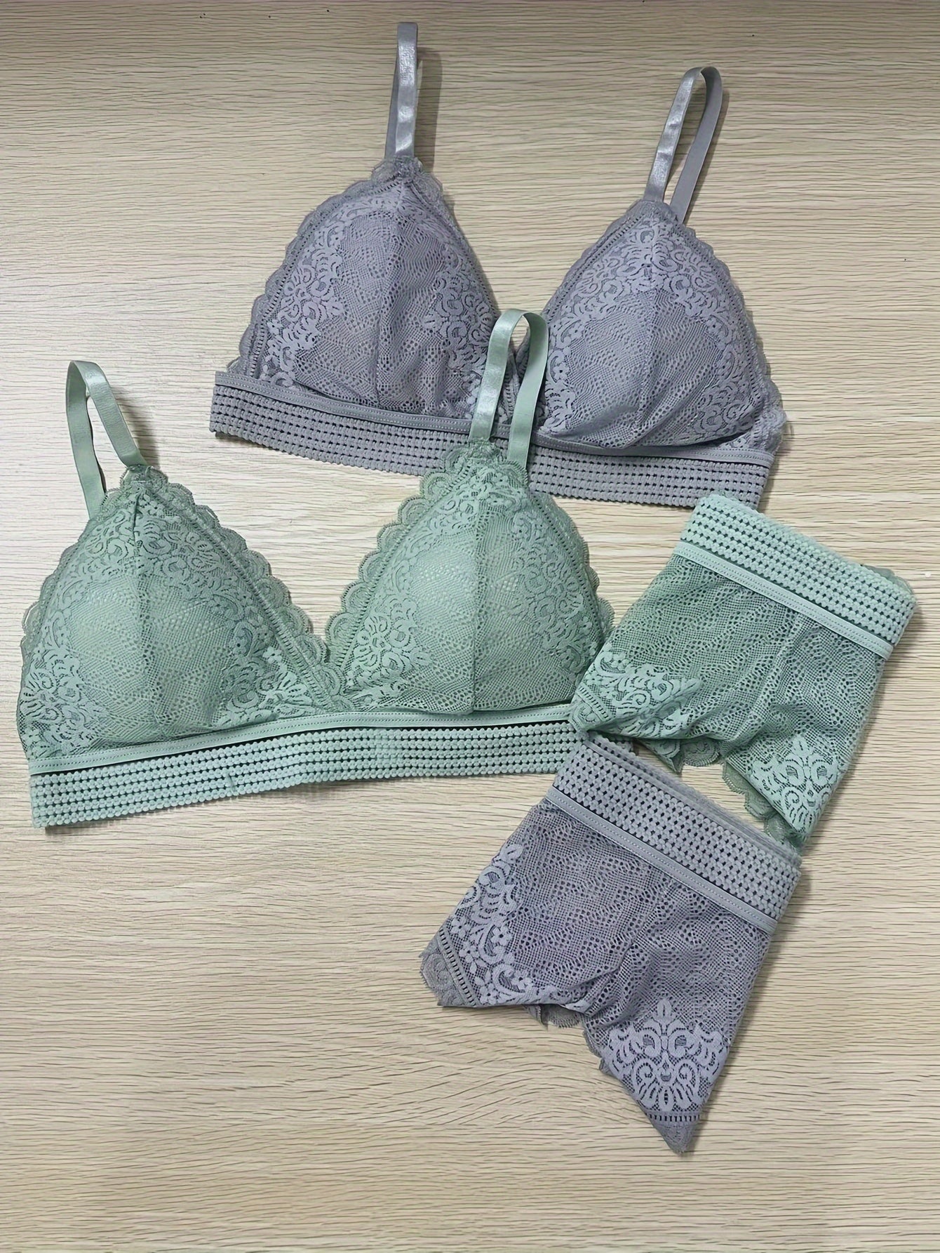 Women's Lace Cami Bra and Panties Lingerie Set Two-Piece