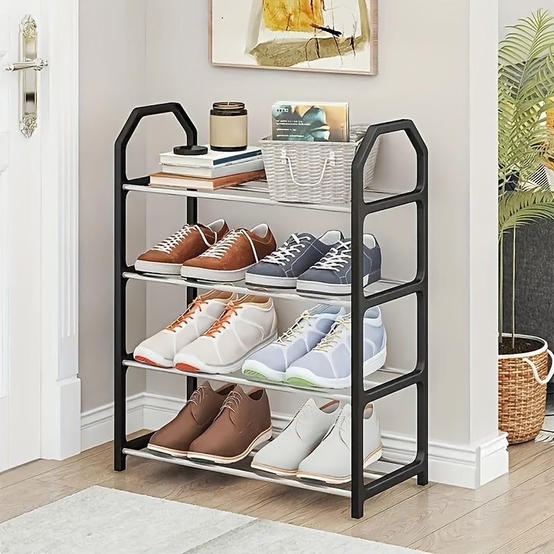 4-Tier Metal Shoe Rack Organizer for Entryway and Bedroom Sturdy Floor Mount Durable and Odorless