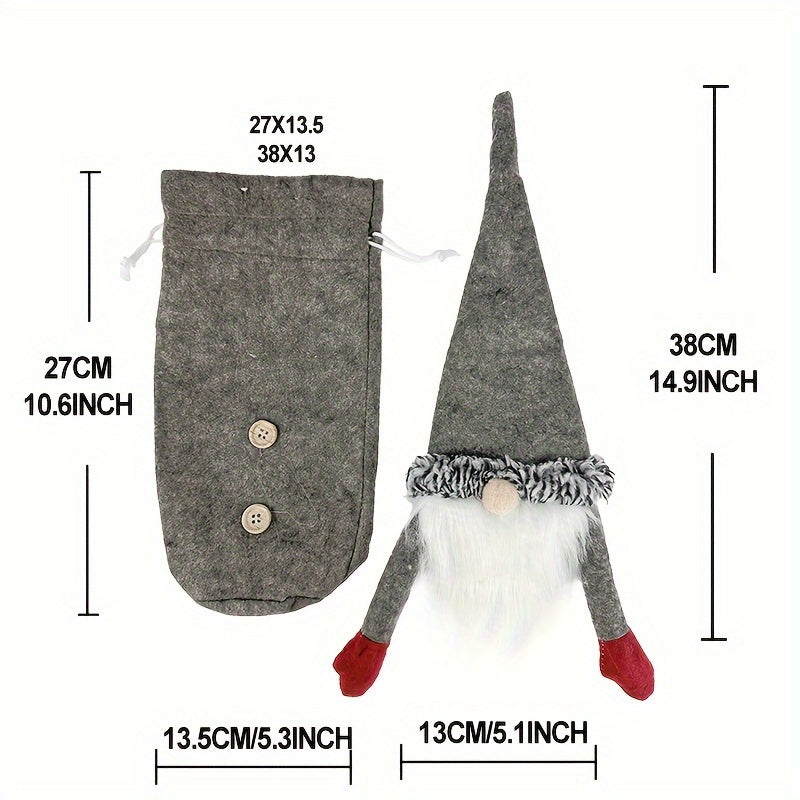 Soft Knit Santa Claus Wine Bottle Cover for Holiday Gifting