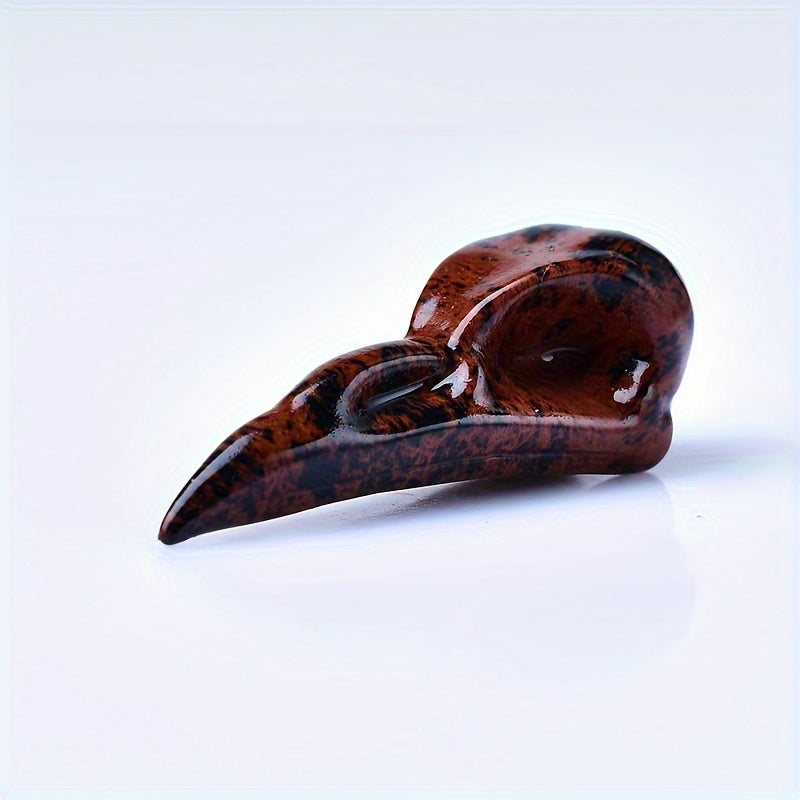 Crystal Carved Bird Skull Statue 5cm Decorative Crystal Gift for Home or Pocket