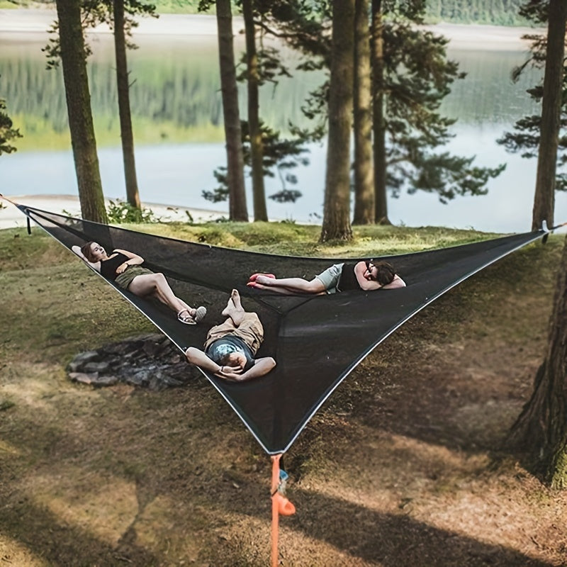 Hamaca triangular grande de poliéster para camping y relajación al aire libre