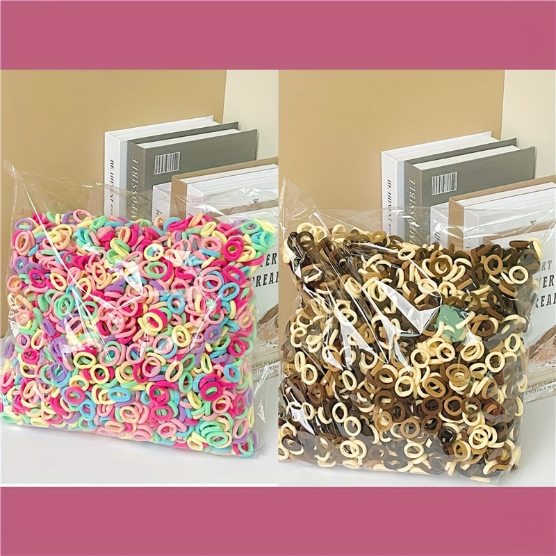 Stretchy Candy Hair Ties Set for Women and Teens Jersey Solid Color Hair Accessories