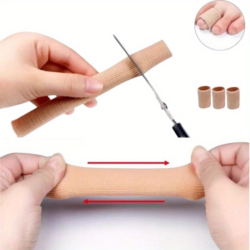 Unisex Silicone Toe and Finger Sleeves Beige Cut-to-Fit Protective Gear