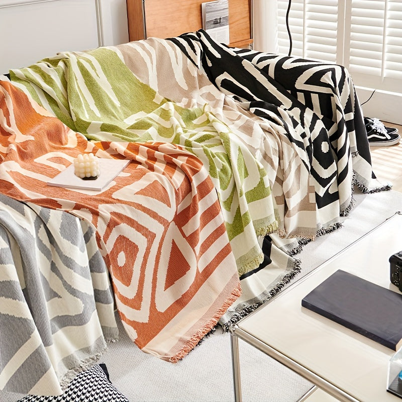 Boho Style Sofa Cover for Living Room Anti-Scratch Non-Slip Protector