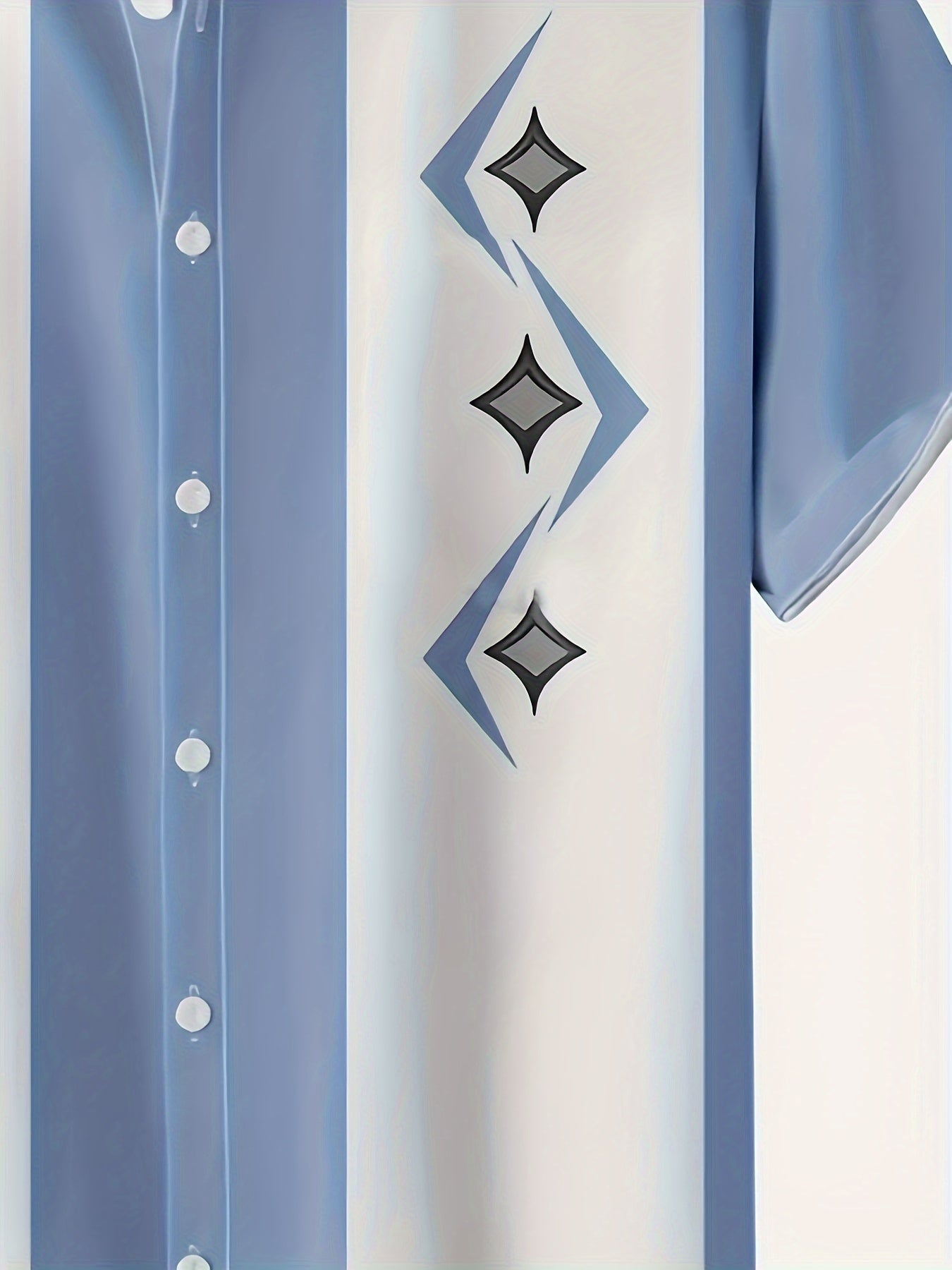 Camisa casual de manga corta de tamaño plus con estampado de estrellas a rayas para hombre