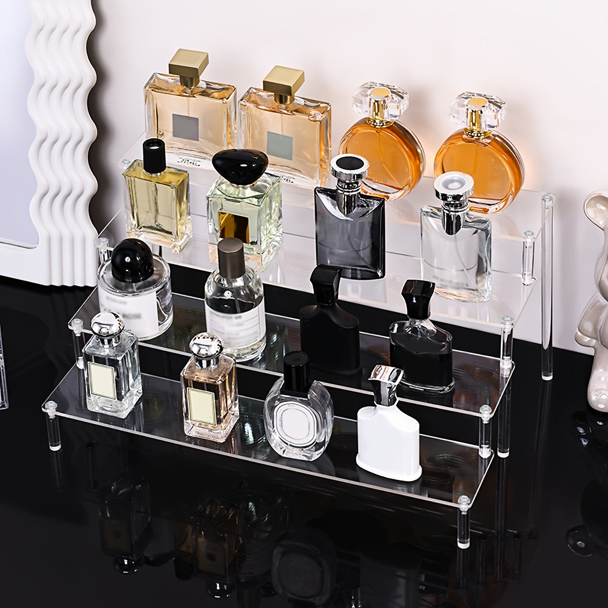 Acrylic Cosmetic Organizer with Multi-Layer Transparent Storage for Perfumes and Beauty Tools