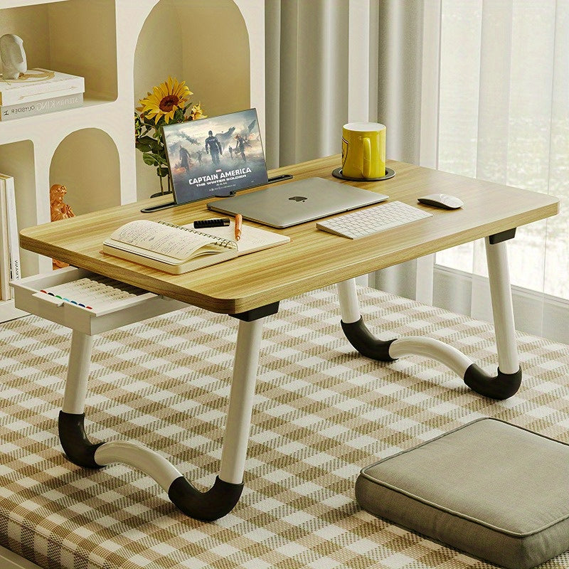 Foldable Laptop Desk with Sturdy Fiberboard Material and Spacious Desktop for Dorms and Study