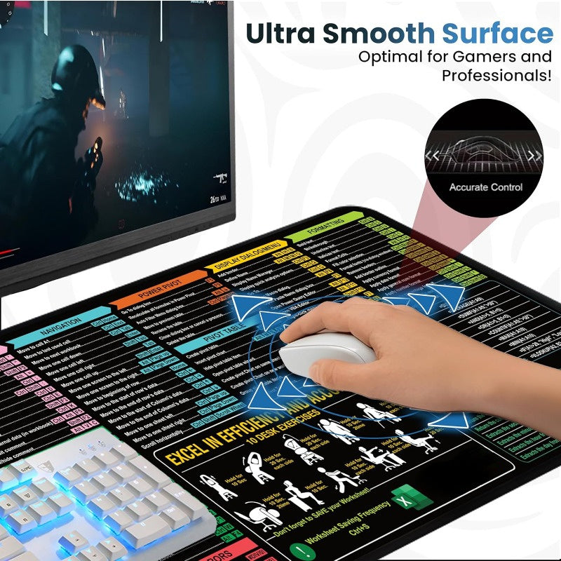 Нескользящий резиновый коврик для мыши с прошитыми краями для клавиатуры и стола