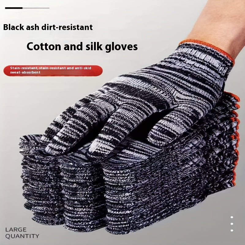 12 Pairs Breathable Thin Abrasion-Resistant Work Gloves for Gardening