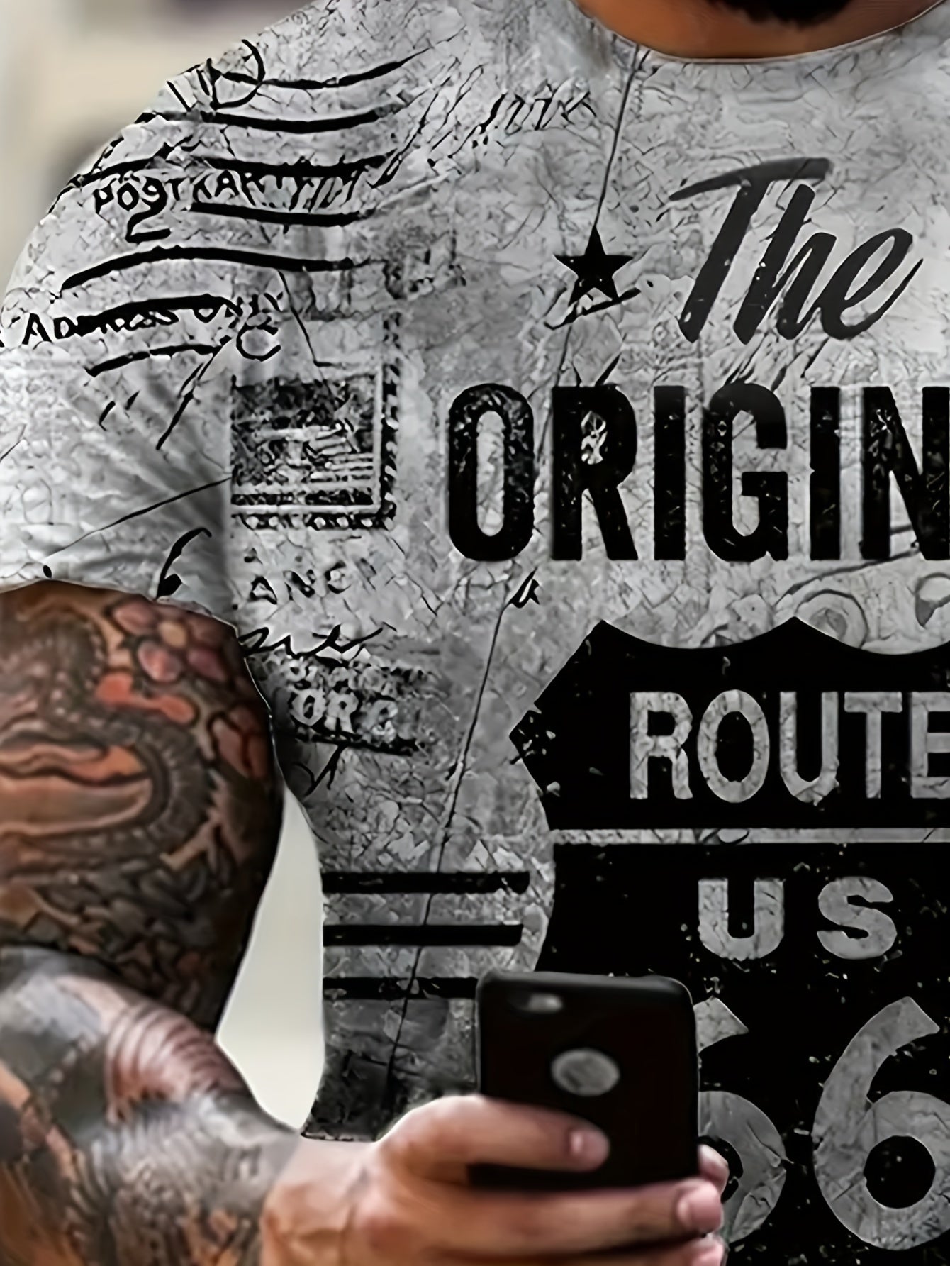 Мужская футболка большого размера с коротким рукавом, повседневная, летняя, с графическим принтом, из полиэстера и спандекса