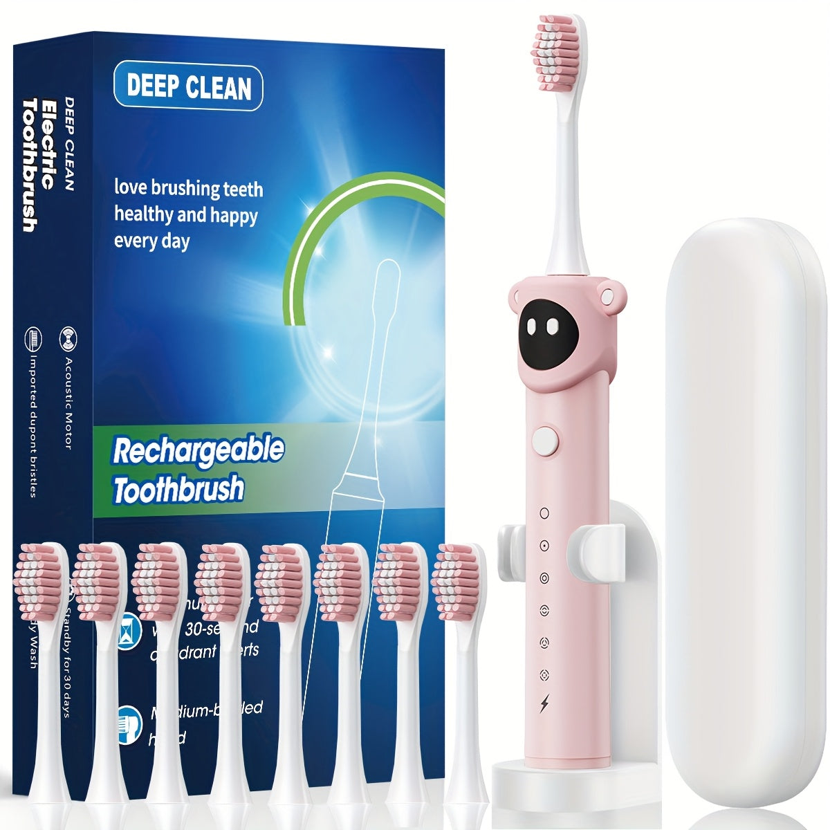Electric Toothbrush for Adults Soft Bristles Deep Cleaning Seven Vibration Modes