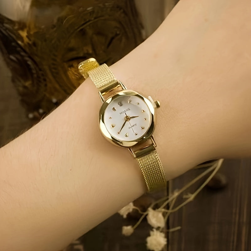 Women's Minimalist Steel Watch with Petite Dial and Compact Design