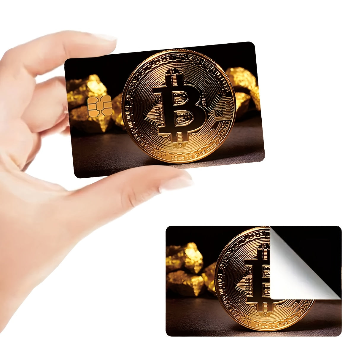 Bitcoin Themed Waterproof Self-Adhesive Credit Card Stickers Set of 4