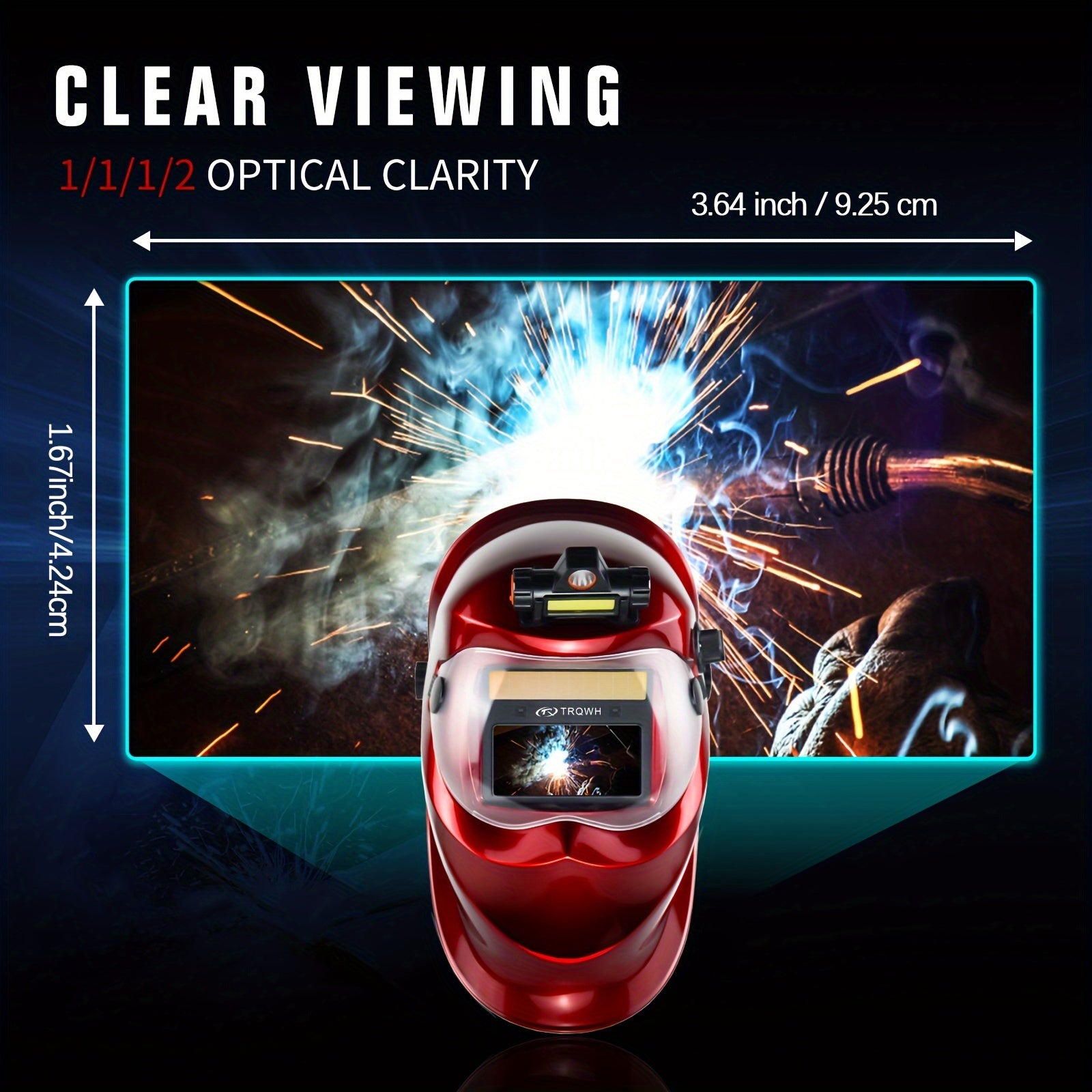 Auto Darkening Welding Helmet for Men with Top Optical Clarity Wide Shade 9-13 Solar Powered for MIG TIG ARC Welding and Grinding