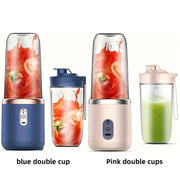Portable 2-in-1 Blender Mini Juicer USB Rechargeable for Travel and Home