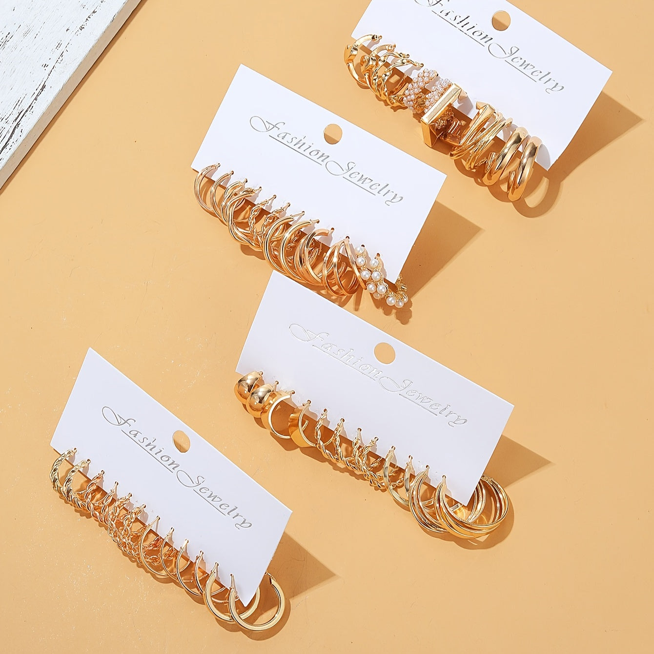 Set of 24 Heart Hoop Earrings with Imitation Pearls and Alloy Posts for Women Girls Daily Wear Gift