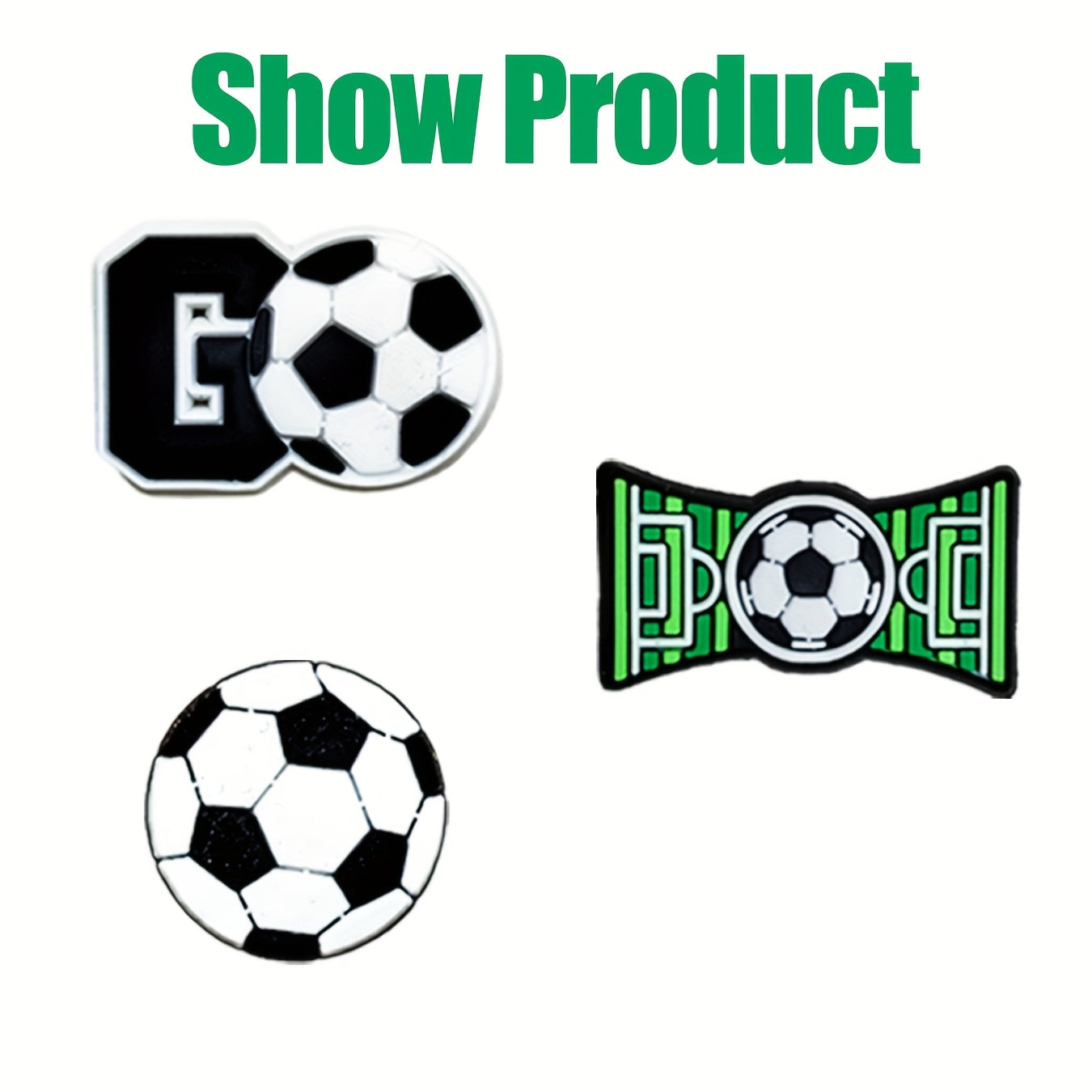 Kids PVC Soccer Charms Set 10pcs Football Themed Pins for DIY Accessories