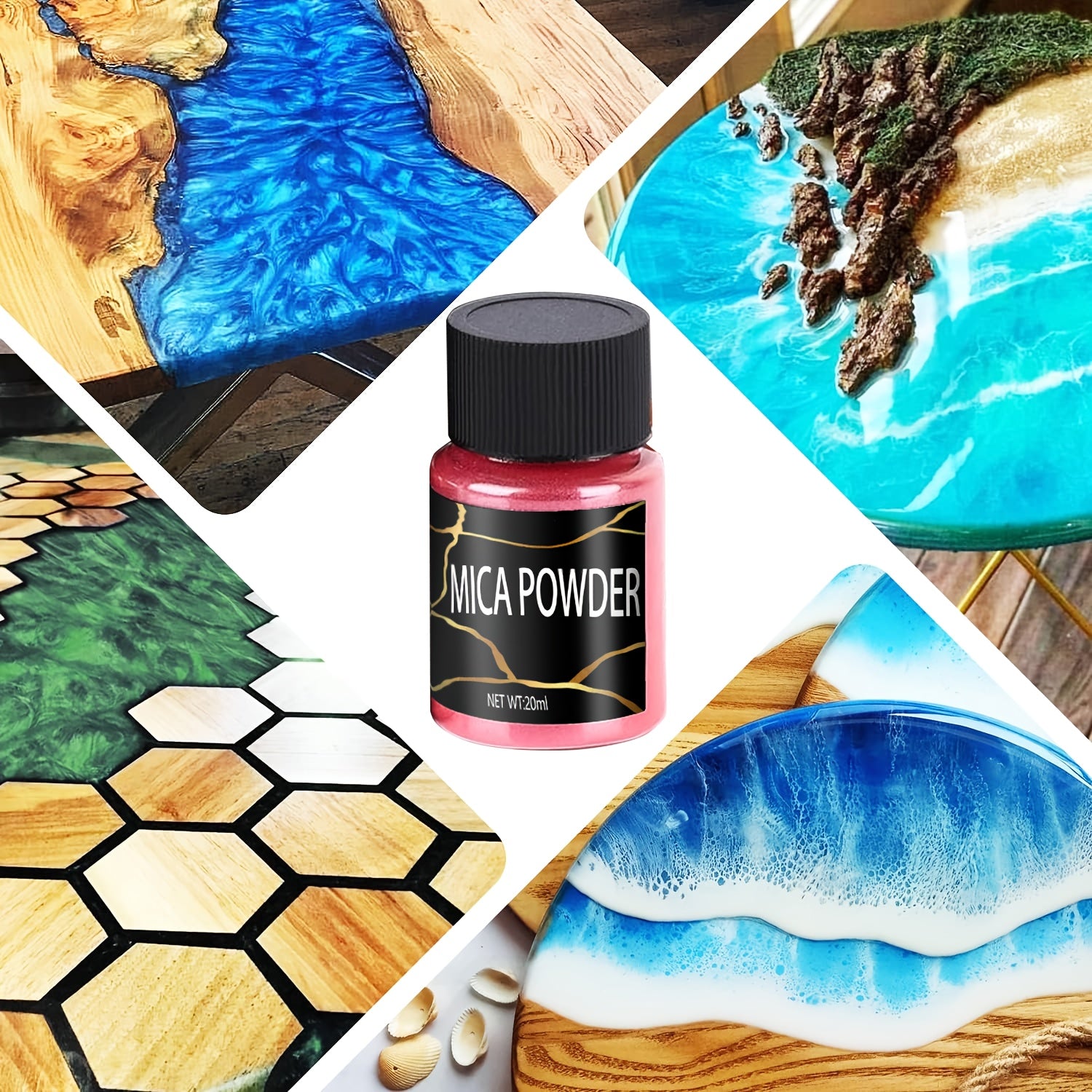 24 Colors Mica Powder Set 20ml Bottles for Resin Candle Jewelry Art Crafts