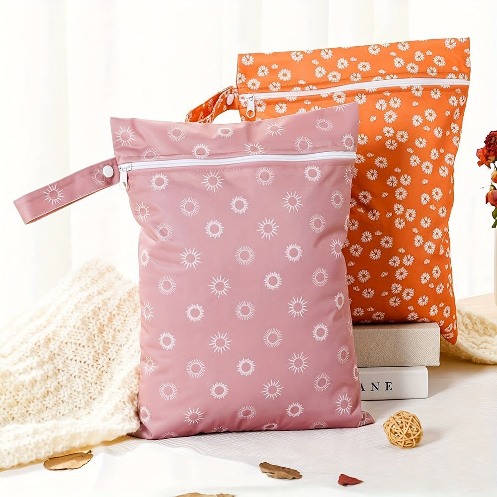 Портативная сумка для мамы в путешествии, водонепроницаемая сумка для подгузников с 2 отделениями для влажных и сухих вещей.