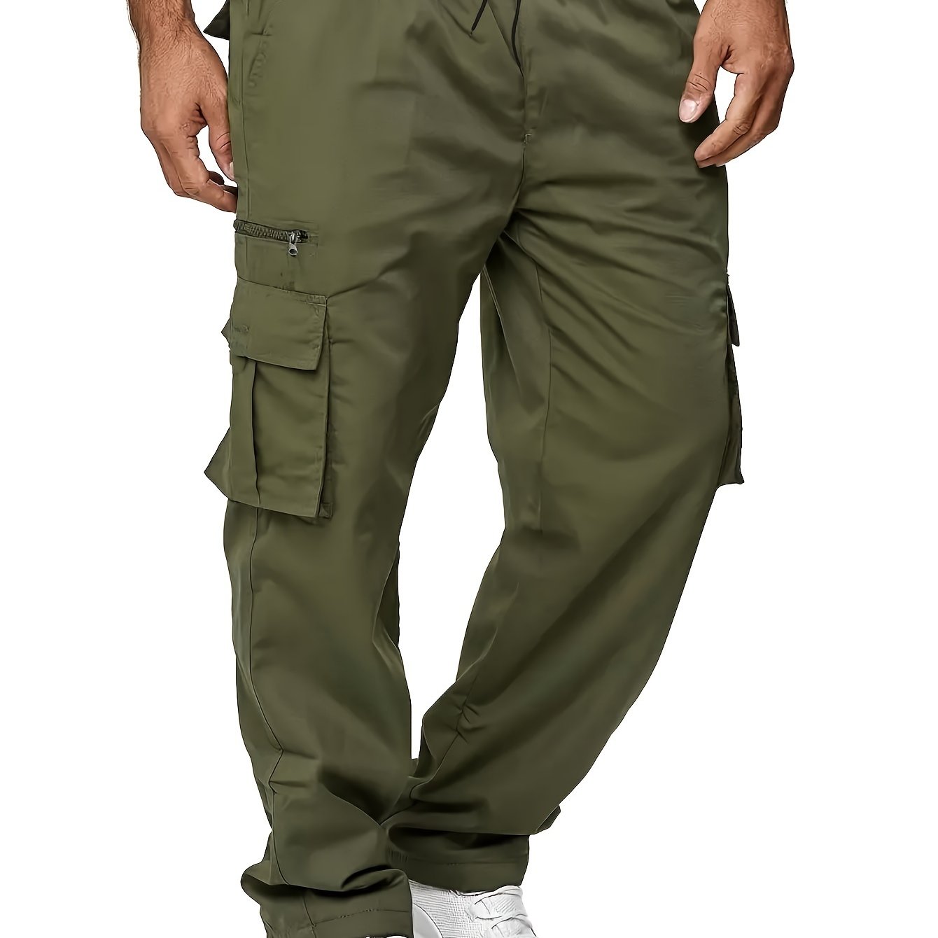 Men's Plus Size Cargo Pants Non-Stretch Polyester All-Season Regular Fit with Pockets