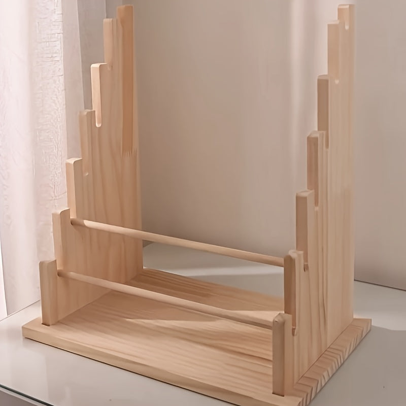 Wooden Jewelry Display Stand for Necklaces Bracelets Earrings Anklets Organizer Rack