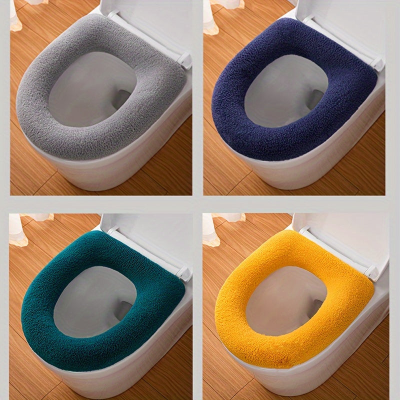 Cubierta de asiento de inodoro de color sólido de dibujos animados suaves con asa