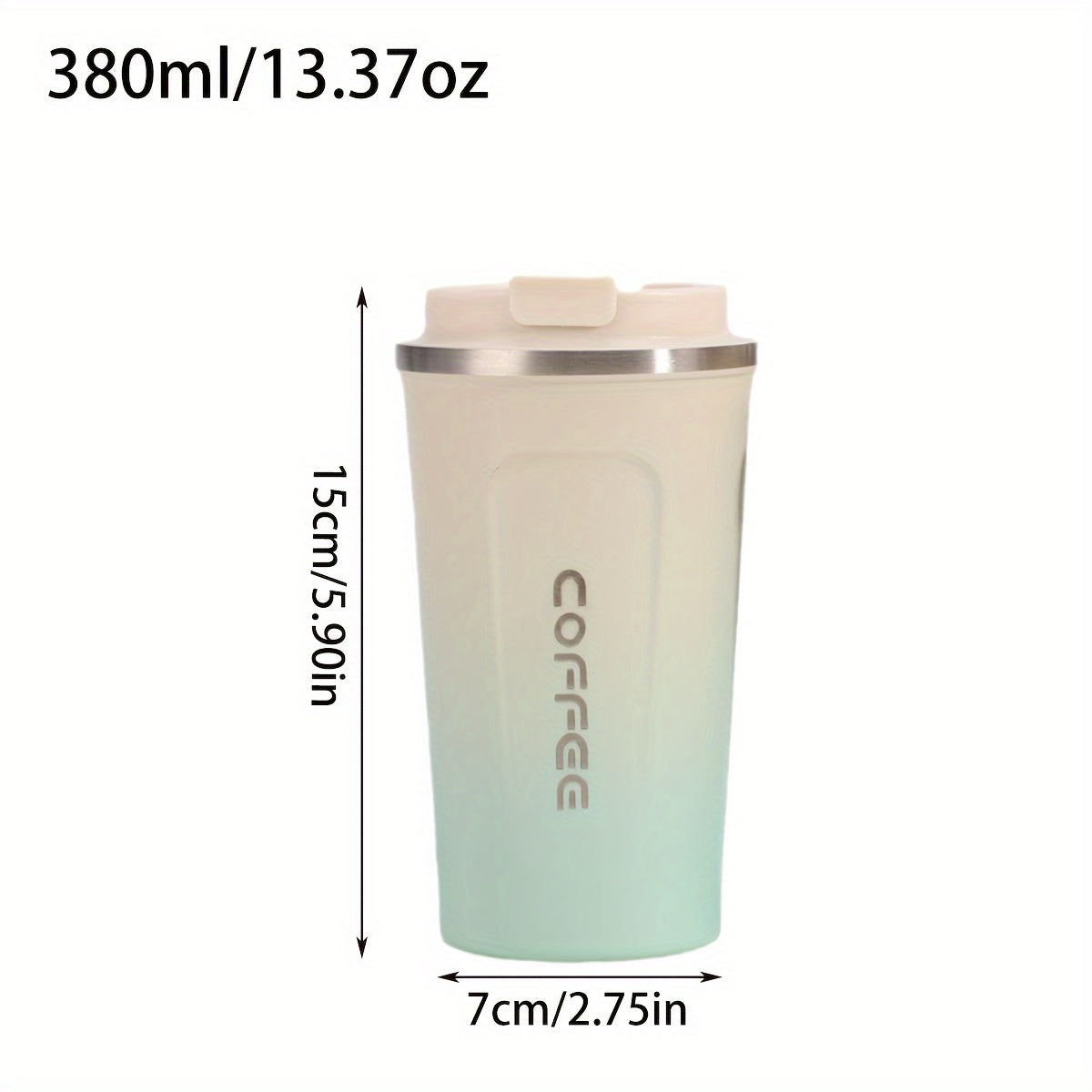 Gradient Color Travel Mug Stainless Steel Vacuum Insulated 380ml 13oz Portable Drinkware