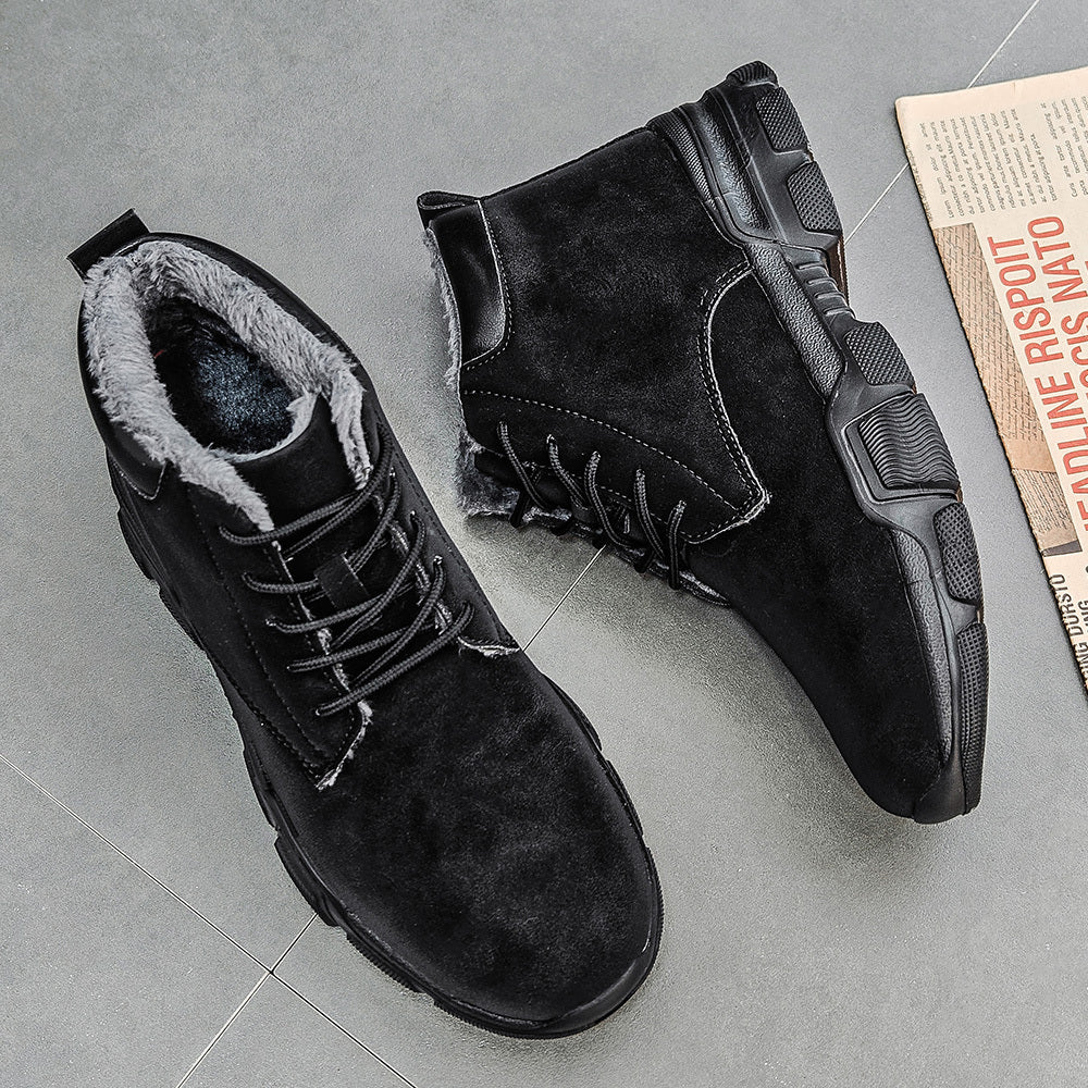 Women's Leather Autumn Winter Boots withWarm Lining