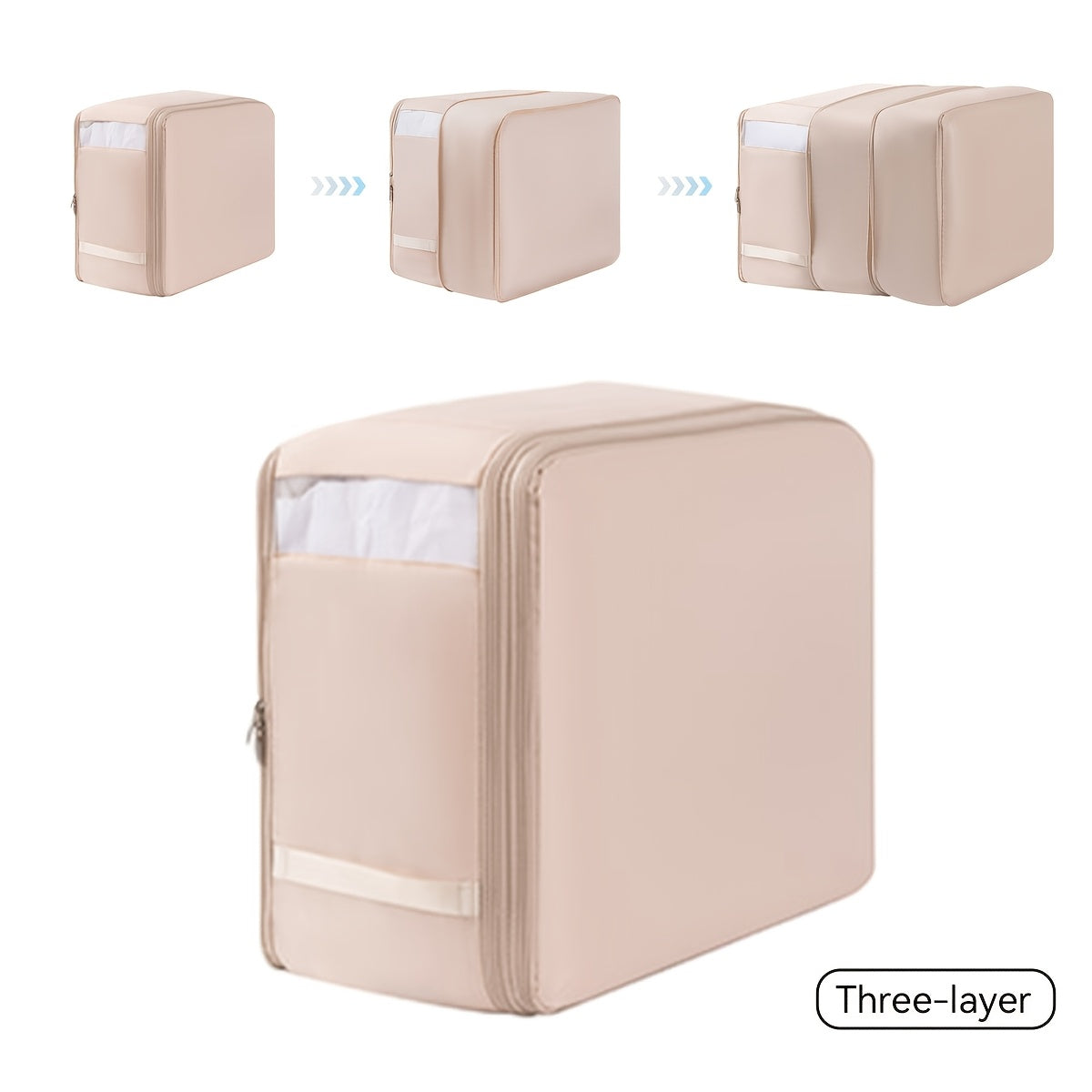 Portable Compression Storage Bag for Travel and Clothing Protection Gray Pink