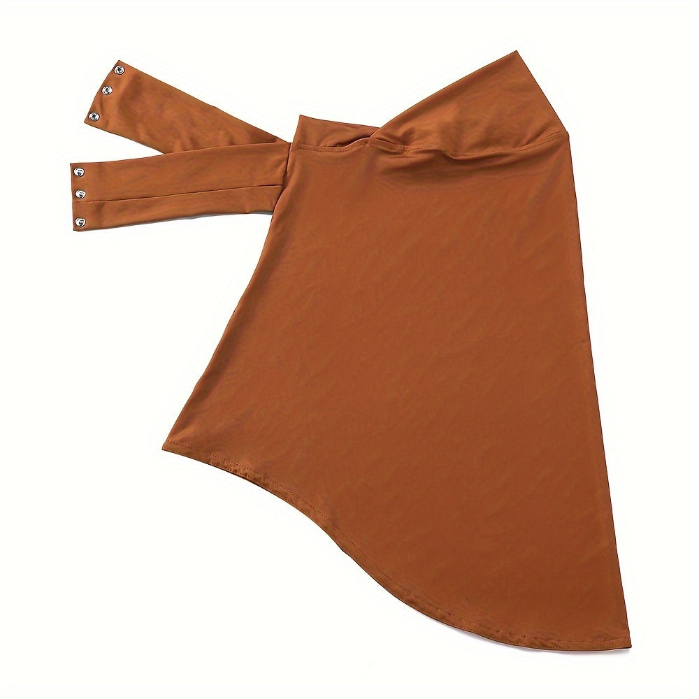 Women's Quick Dry Sports Hijab with Tie Band and Button Closure for Fitness Outdoor Activities