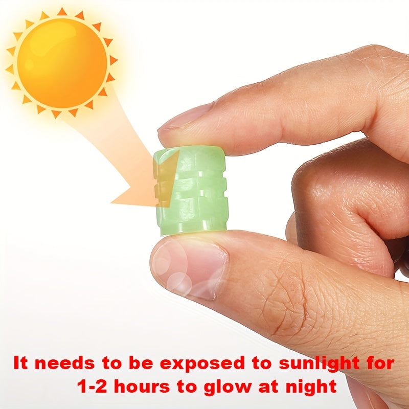 40PCS Luminous Tire Valve Caps Glow in Dark Fluorescent Plastic Car Bike Motorcycle