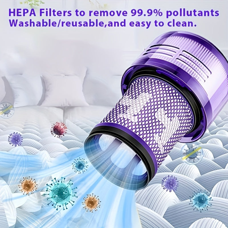 Dyson V12 changyutgichlari uchun 2 dona yuvilishi mumkin bo'lgan HEPA filtrlar to'plami.