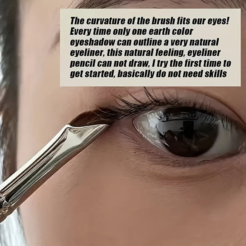 Unisex Synthetic Angled Eyeliner and Brow Brush Flat Tip for Detailed Makeup
