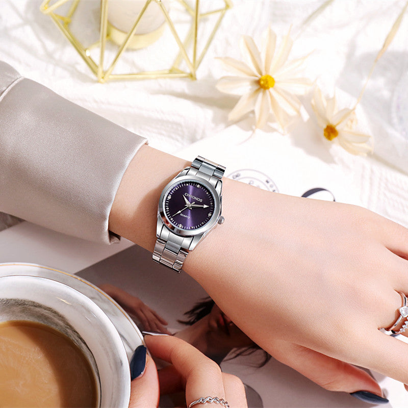 Women's Stainless Steel Watch with Calendar and Luminous Dial