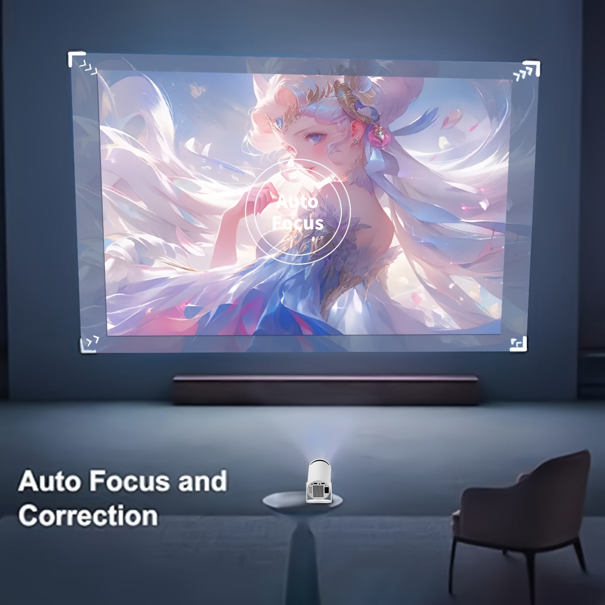 Portable High Brightness Projector Support 720P 1080P WiFi Bluetooth EU Plug