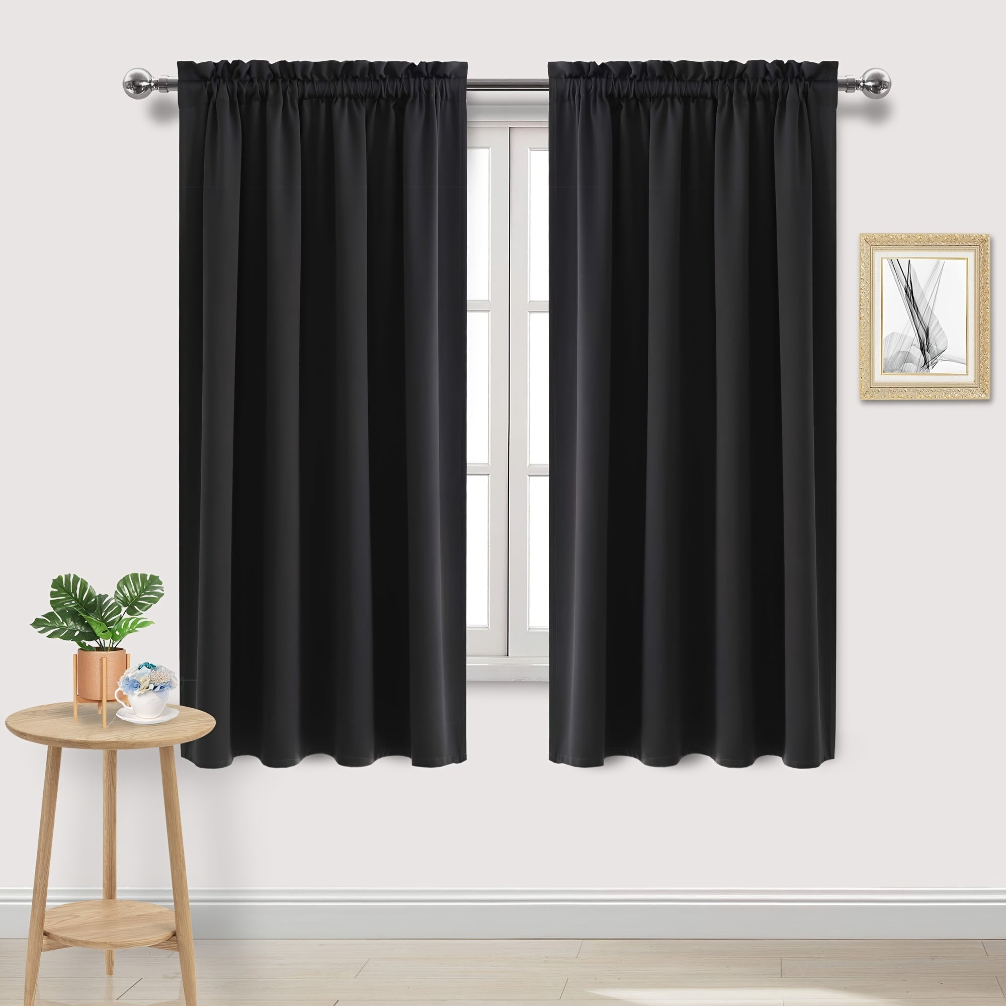 Blackout Curtains with Rod Pocket for Bedroom and Living Room Darkening UV Blocker